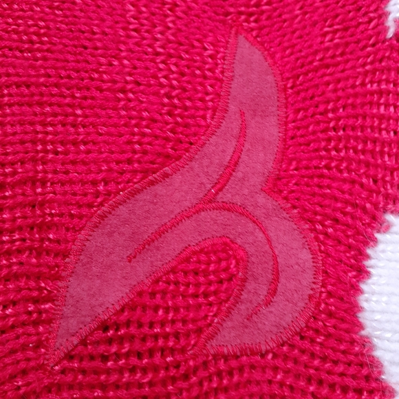 Firery flames red white suede knit vintage sweater - Picture 8 of 9